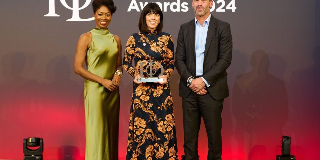 Rachel collecting her award - Credit Nutkins UK